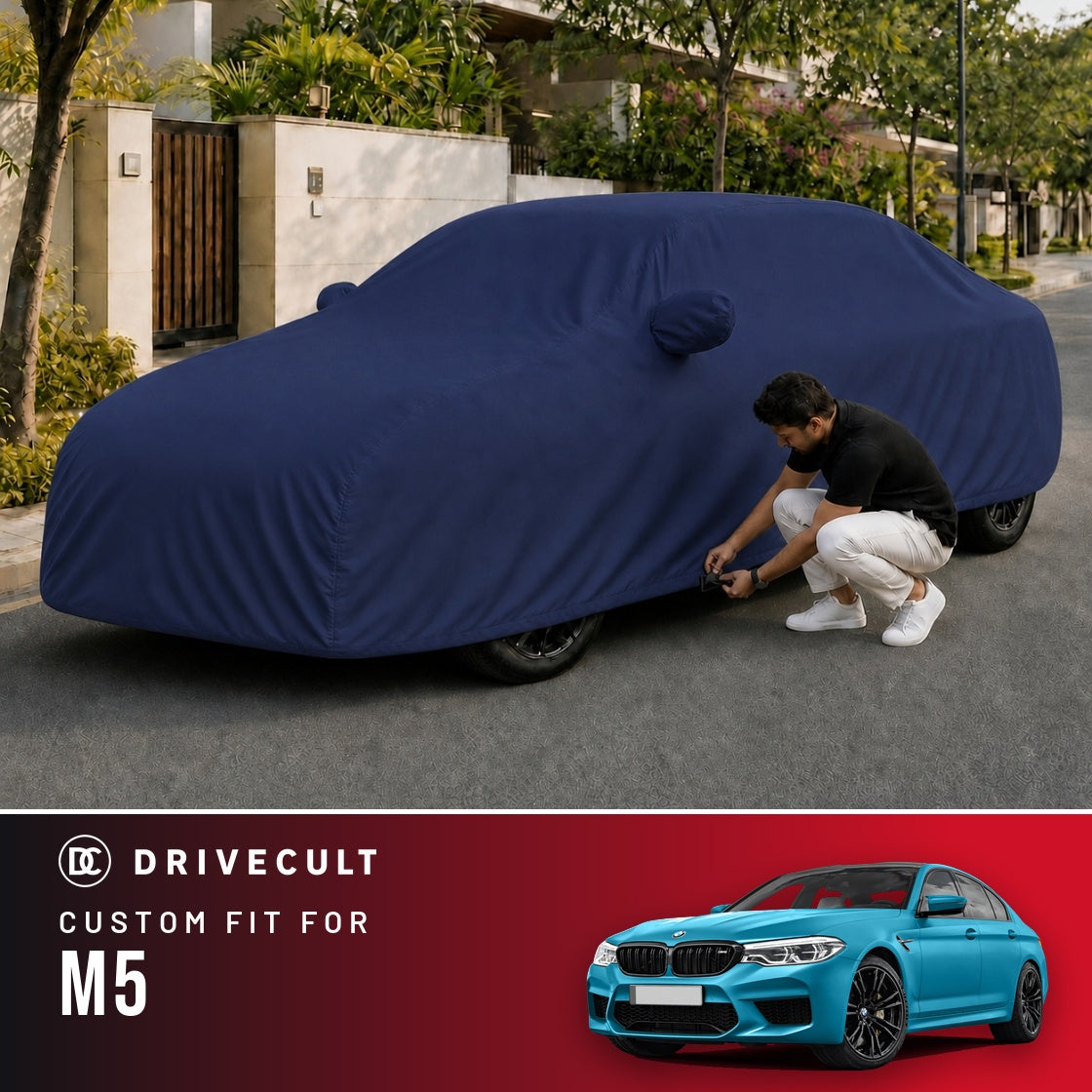 BMW M5 DriveCult Storm custom-fit waterproof car body cover