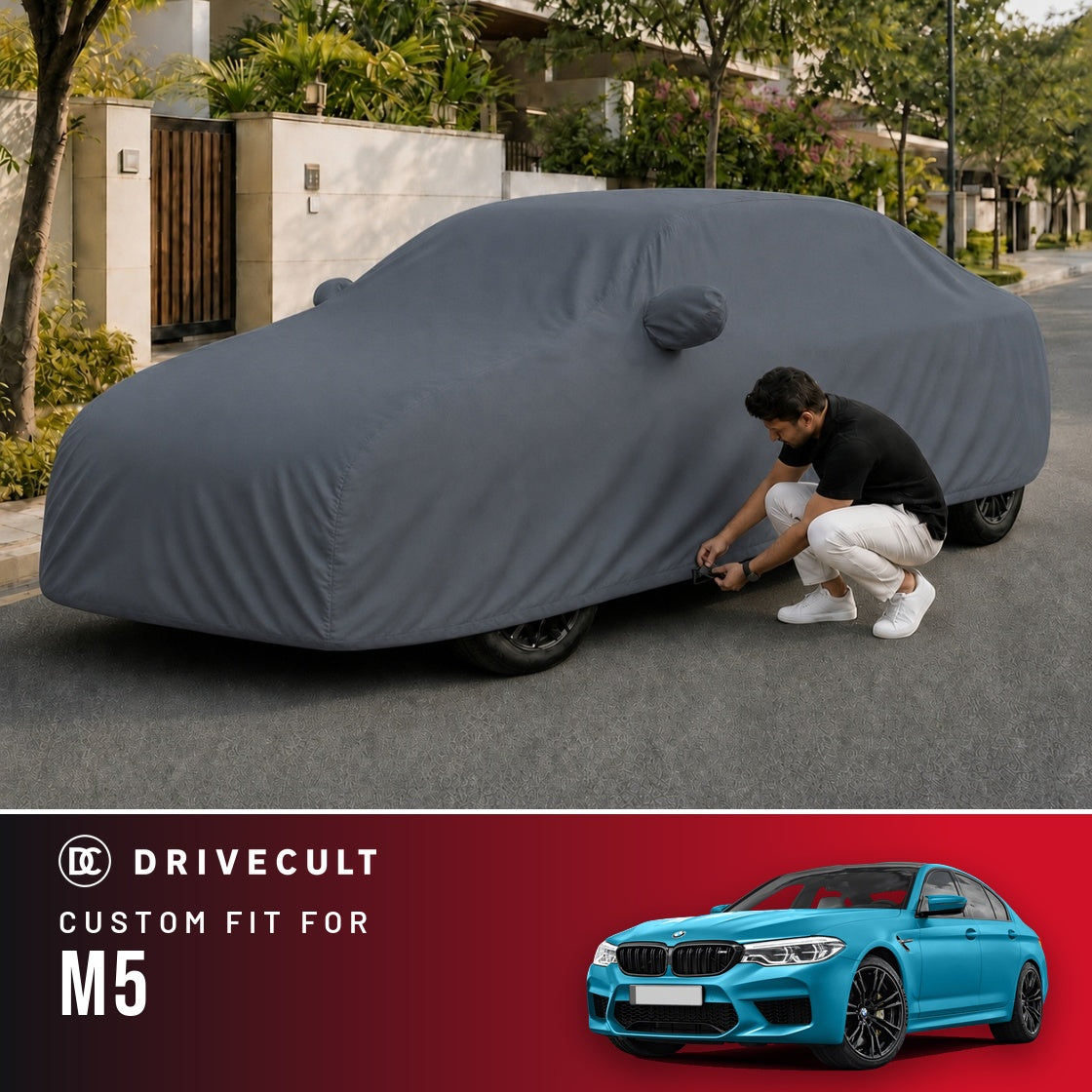 BMW M5 DriveCult Titan custom-fit waterproof car body cover