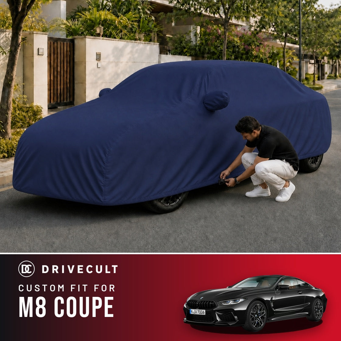 BMW M8 Coupe DriveCult Storm custom-fit waterproof car body cover