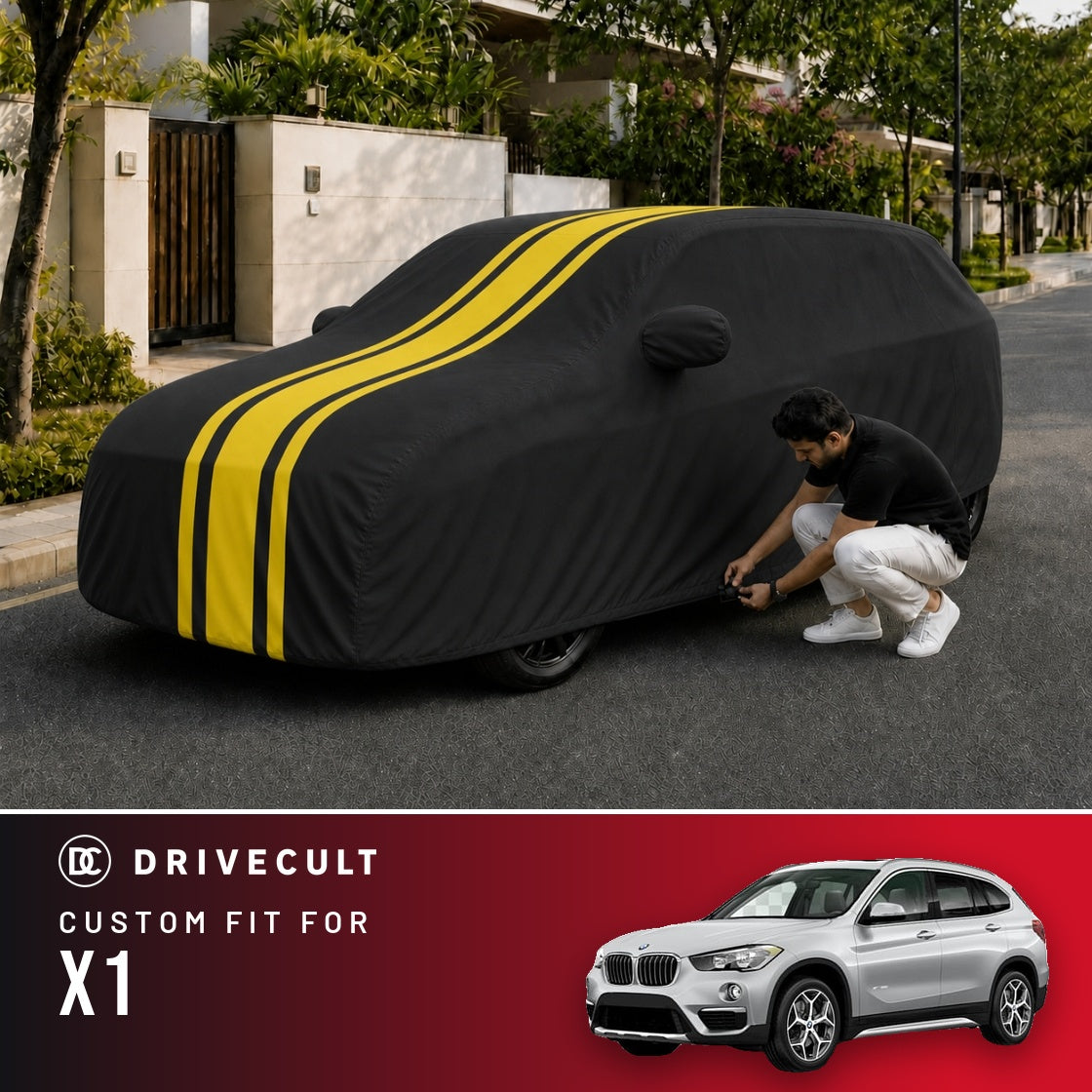 BMW X1 DriveCult Blaze custom-fit waterproof car body cover