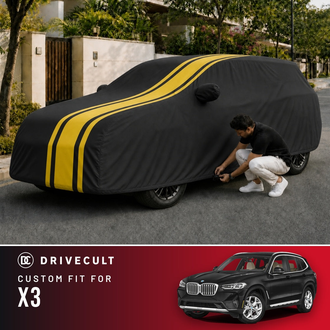 BMW X3 DriveCult Blaze custom-fit waterproof car body cover