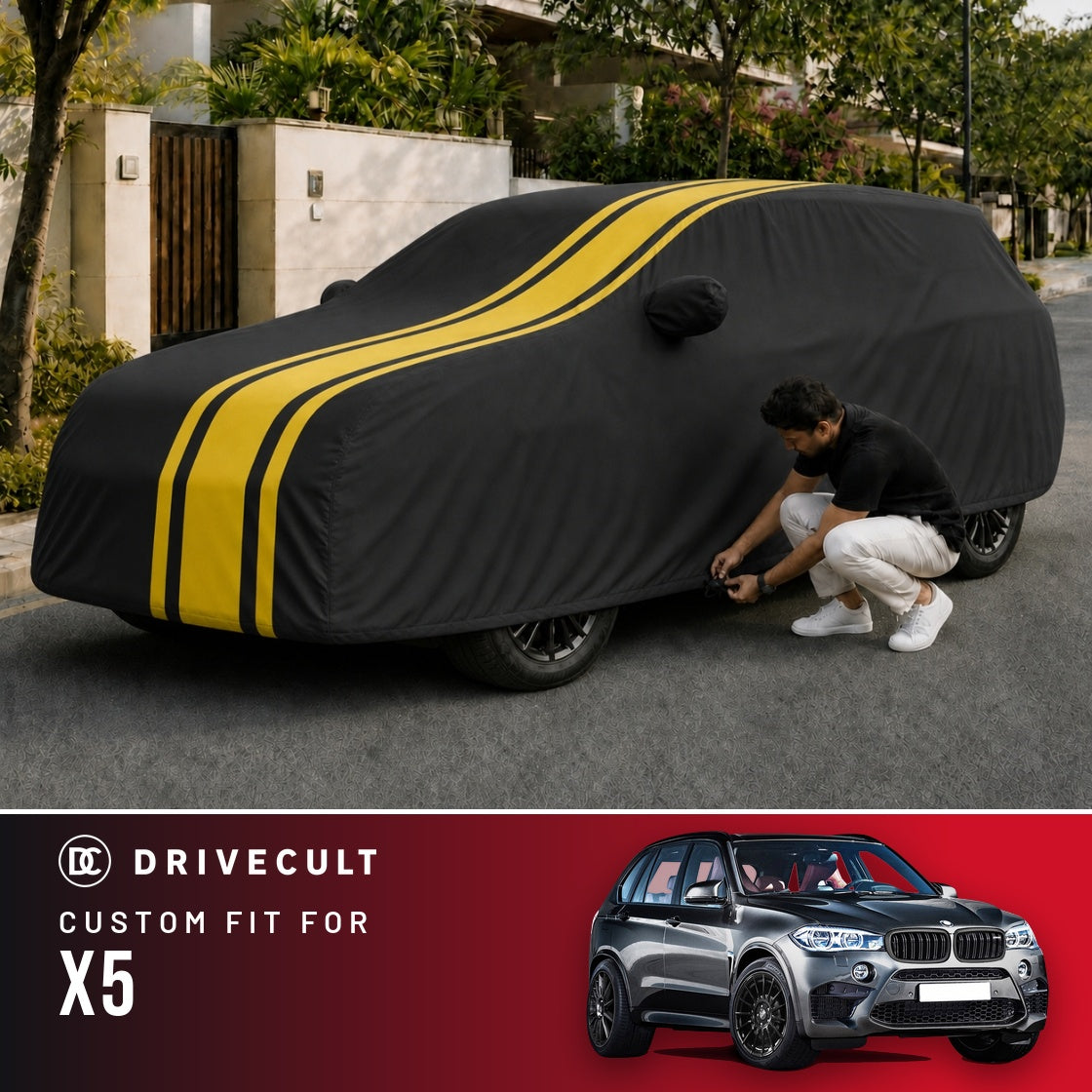 BMW X5 DriveCult Blaze custom-fit waterproof car body cover