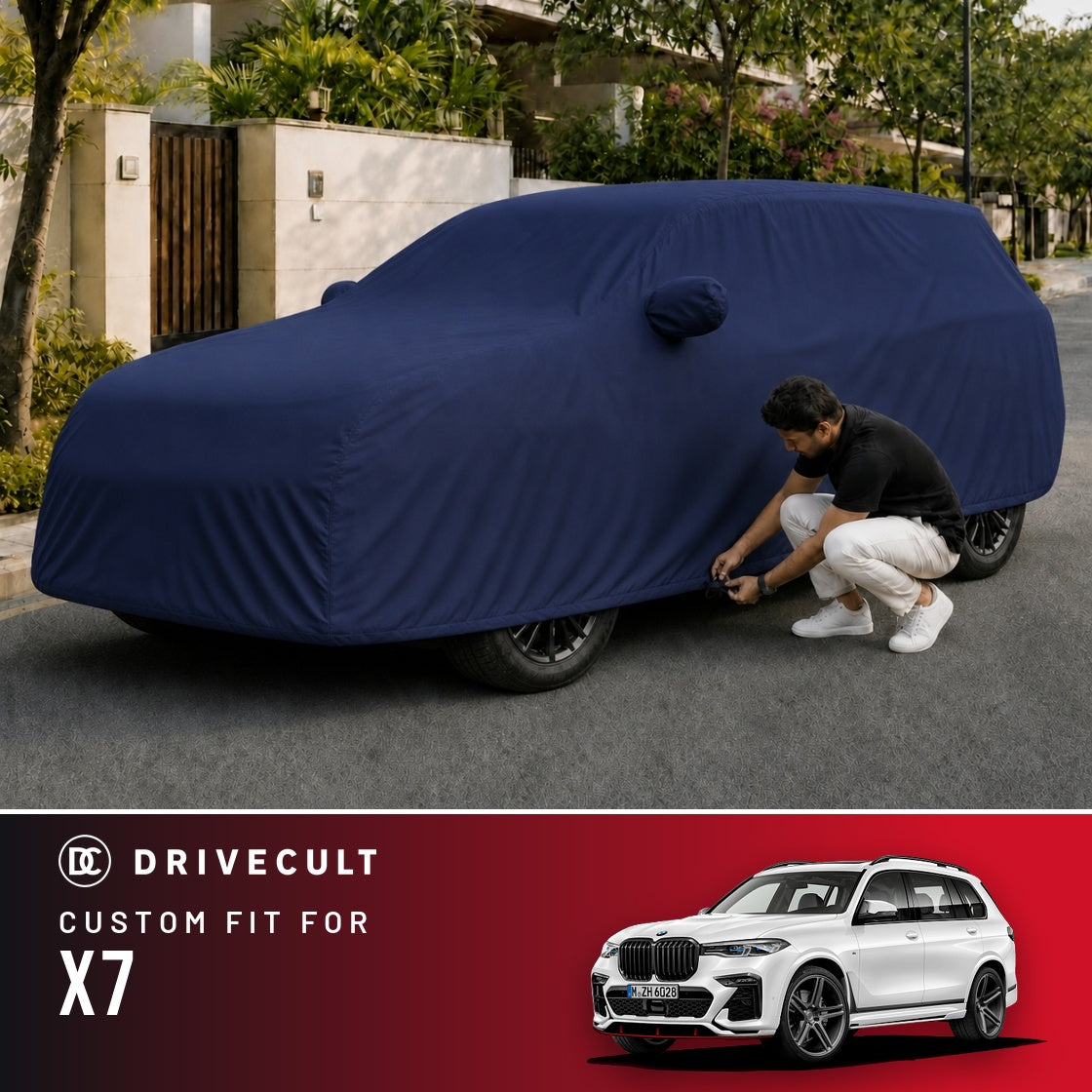 BMW X7 DriveCult Storm custom-fit waterproof car body cover