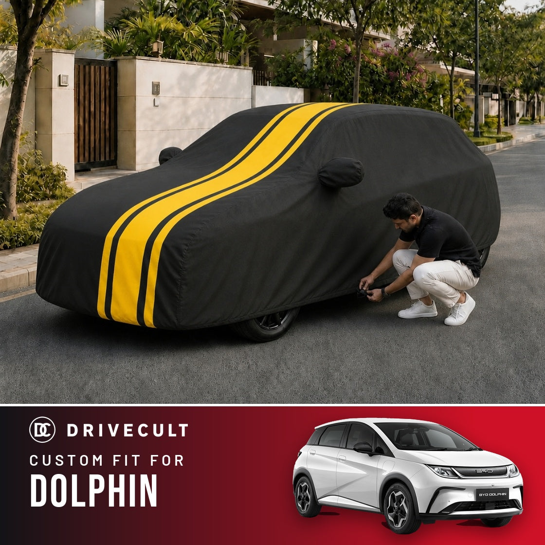 BYD Dolphin DriveCult Blaze custom-fit waterproof car body cover