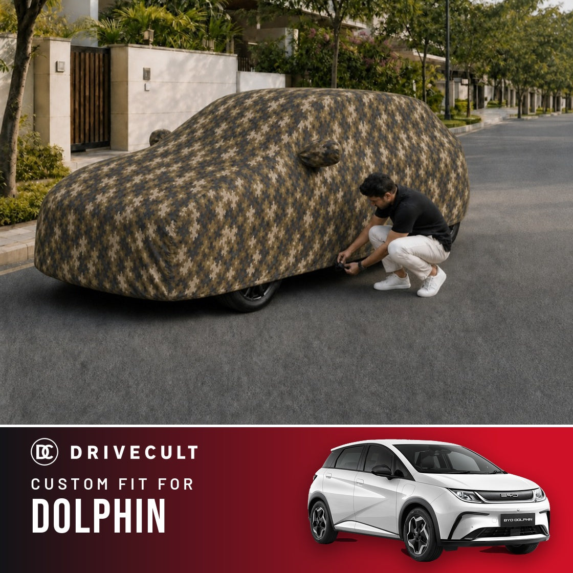 BYD Dolphin DriveCult Phantom custom-fit waterproof car body cover