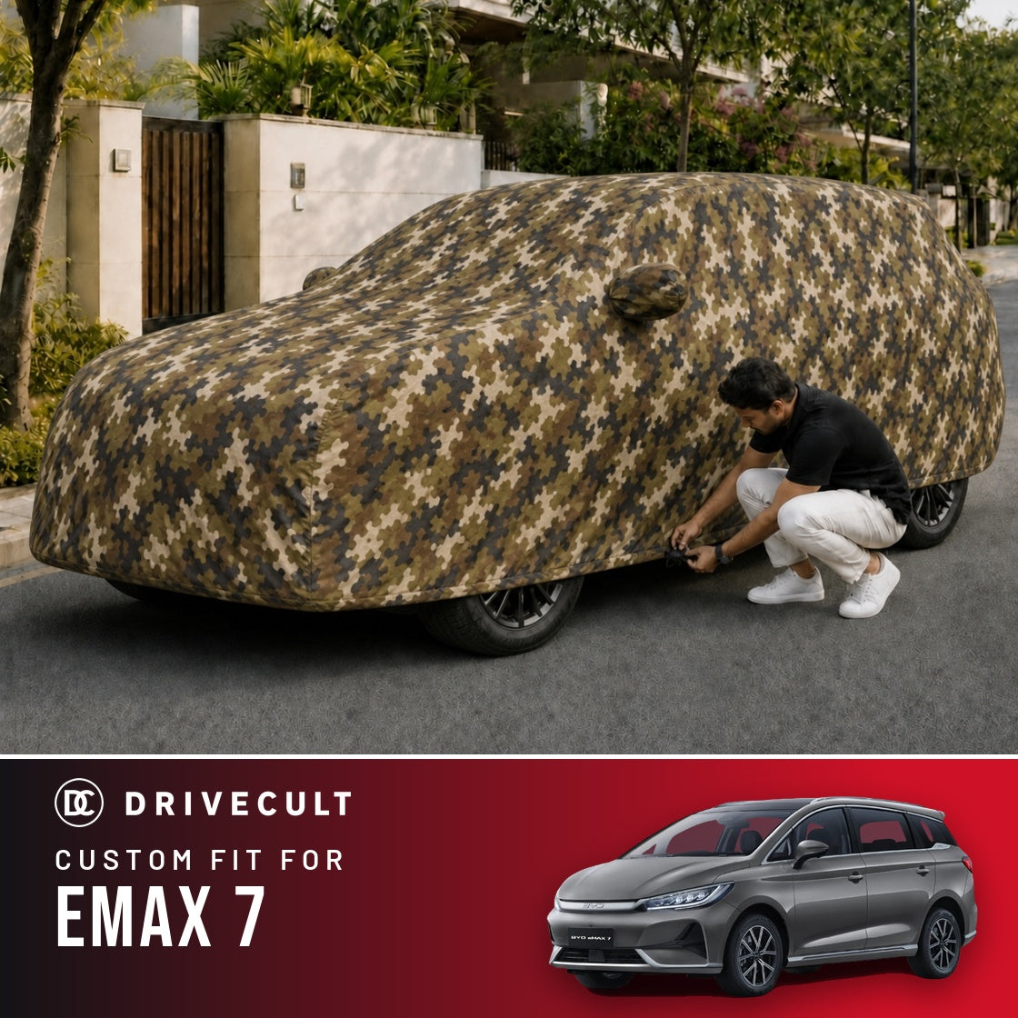 BYD Emax 7 DriveCult Phantom custom-fit waterproof car body cover
