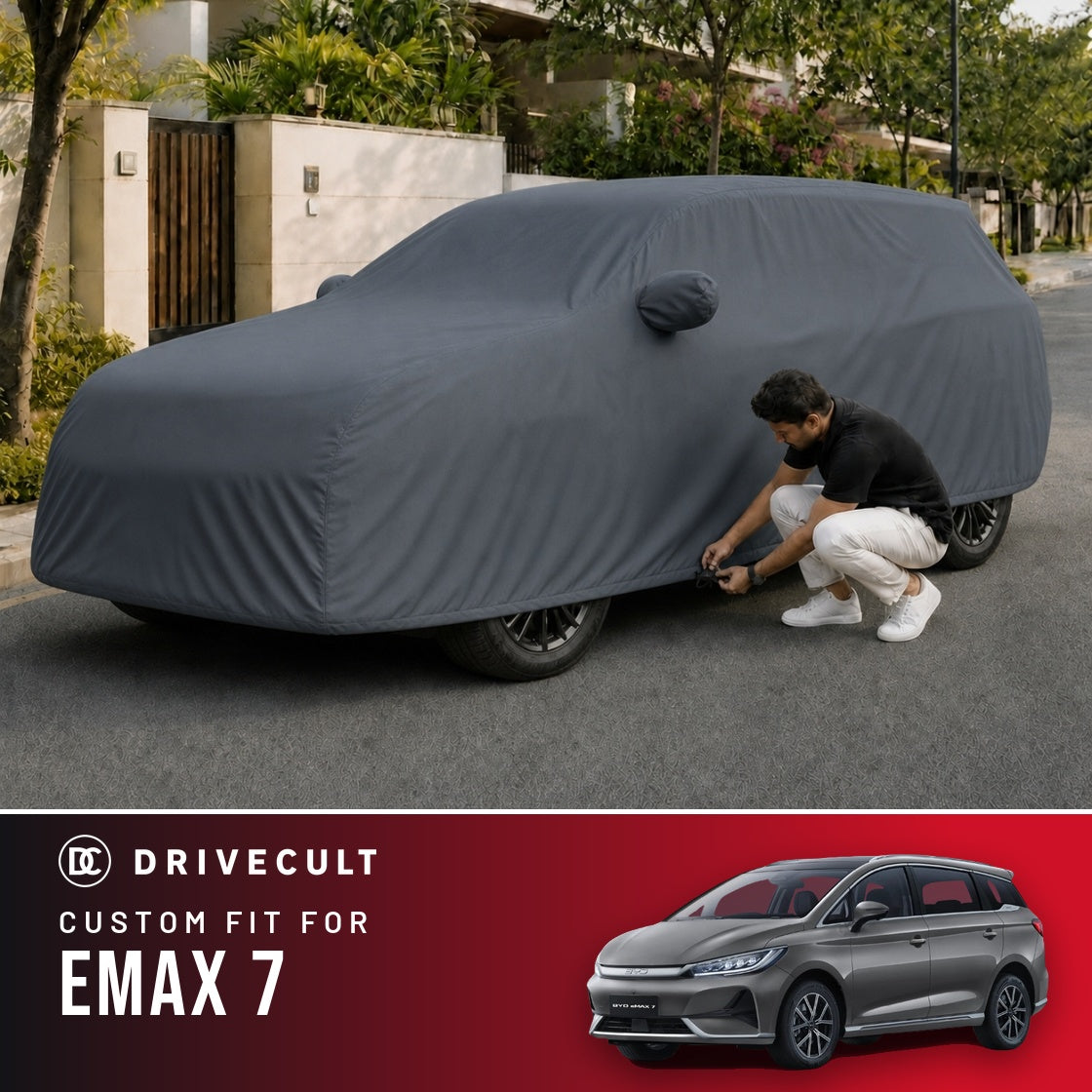 BYD Emax 7 DriveCult Titan custom-fit waterproof car body cover