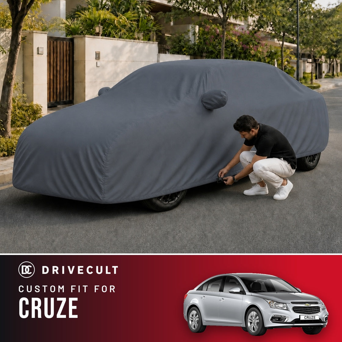 Chevrolet Cruze DriveCult Titan custom-fit waterproof car body cover
