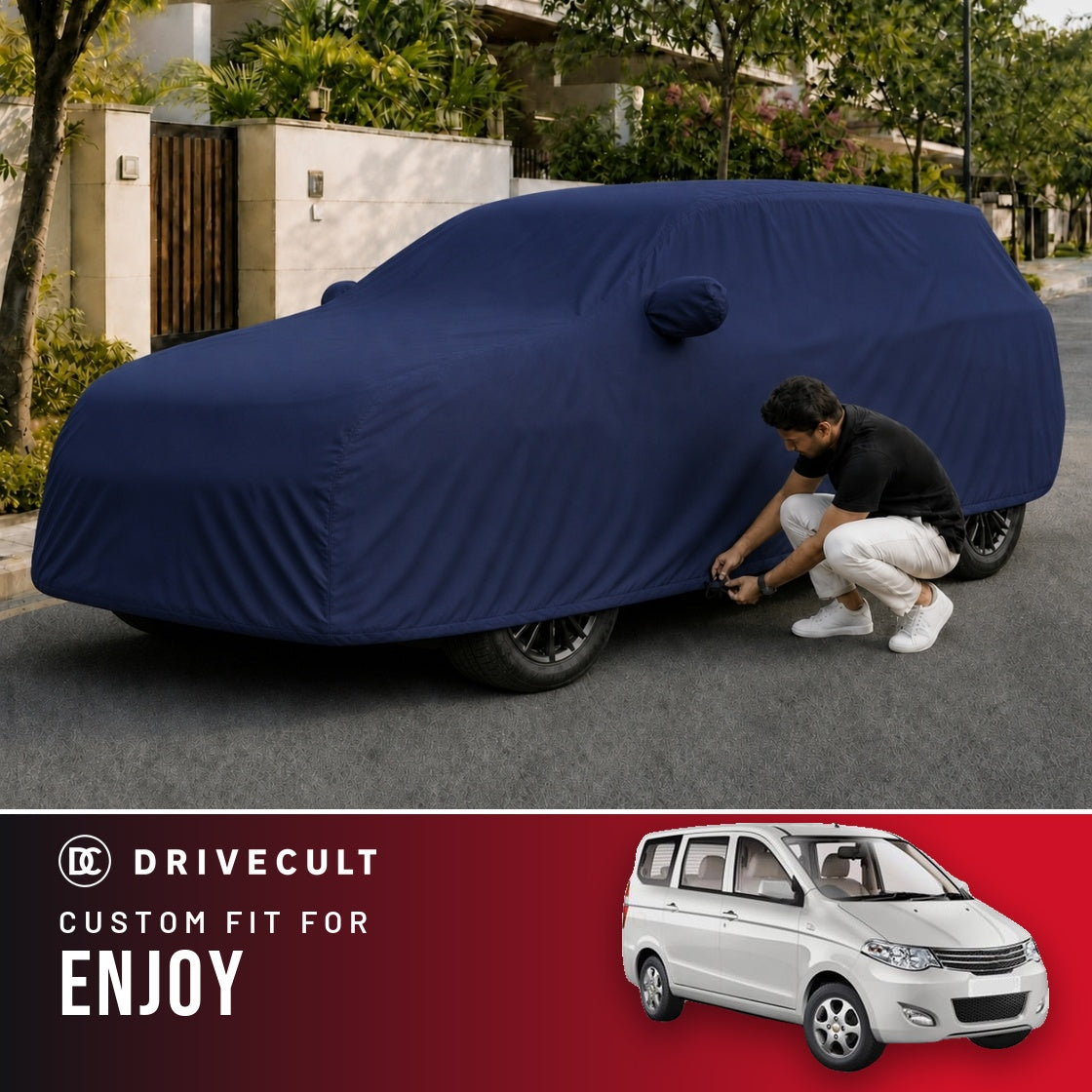Chevrolet Enjoy DriveCult Storm custom-fit waterproof car body cover
