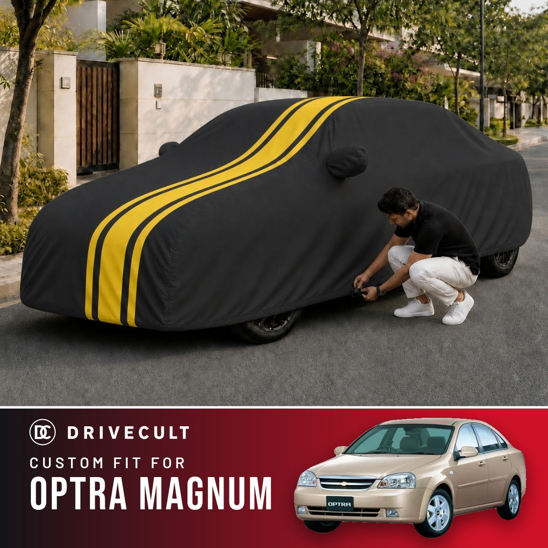 Chevrolet Optra Magnum DriveCult Blaze custom-fit waterproof car body cover