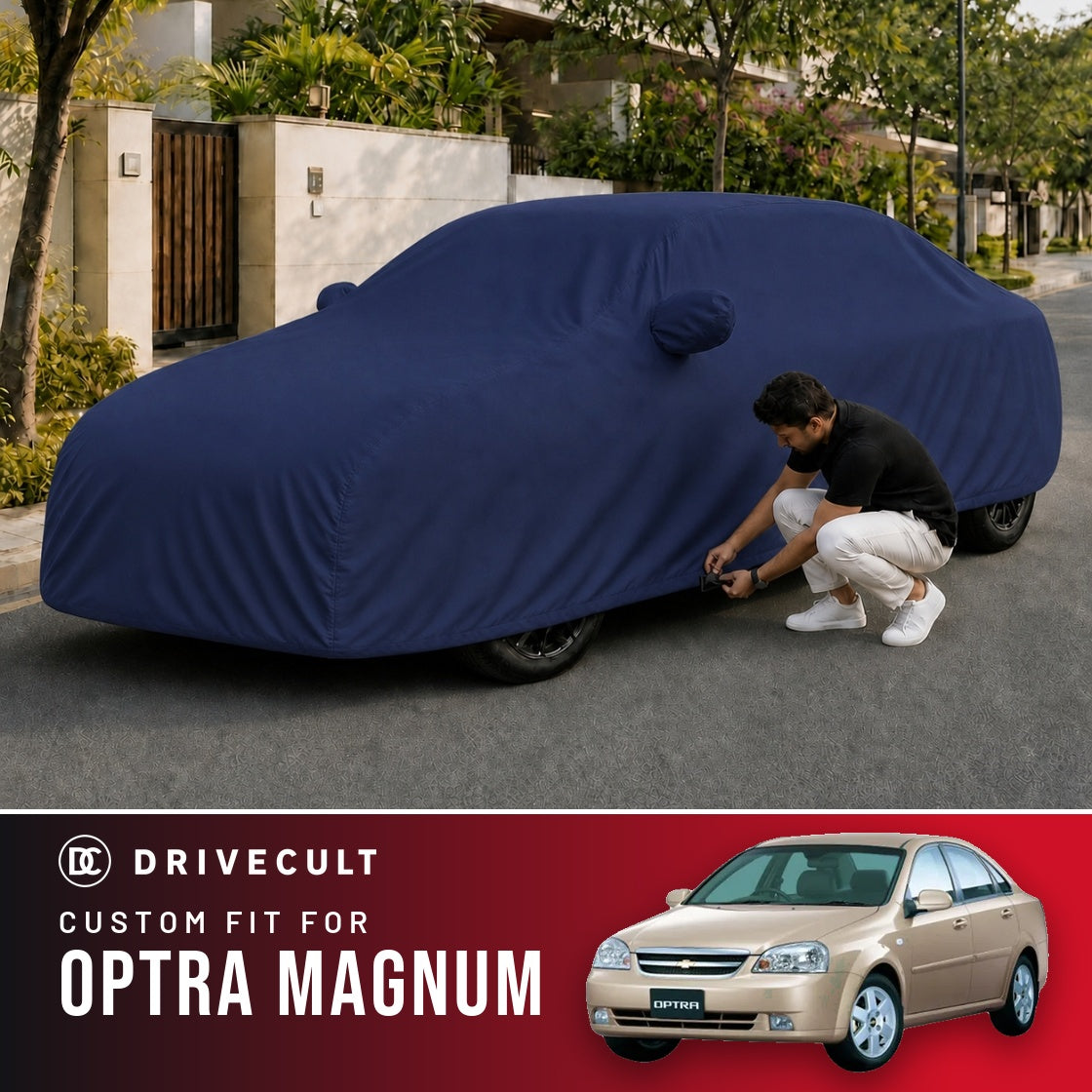 Chevrolet Optra Magnum DriveCult Storm custom-fit waterproof car body cover