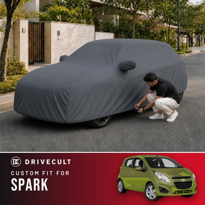 Chevrolet Spark DriveCult Titan custom-fit waterproof car body cover