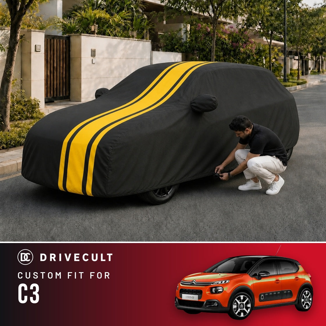 Citroen C3 DriveCult Blaze custom-fit waterproof car body cover
