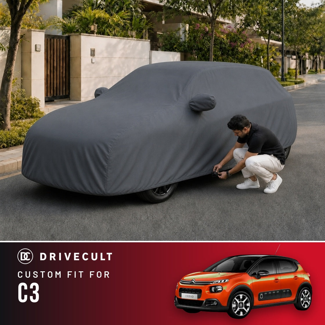 Citroen C3 DriveCult Titan custom-fit waterproof car body cover