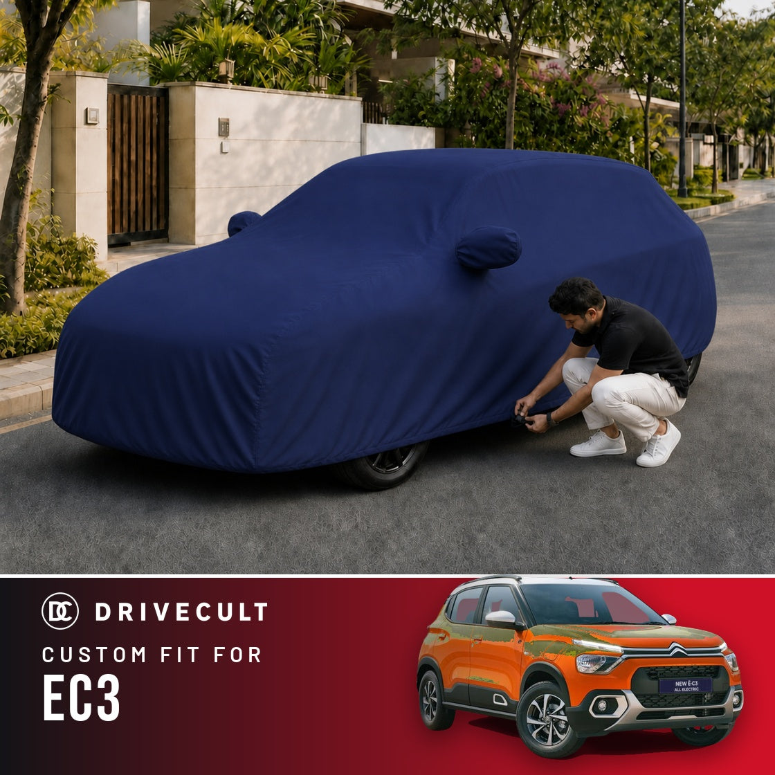 Citroen eC3 DriveCult Storm custom-fit waterproof car body cover
