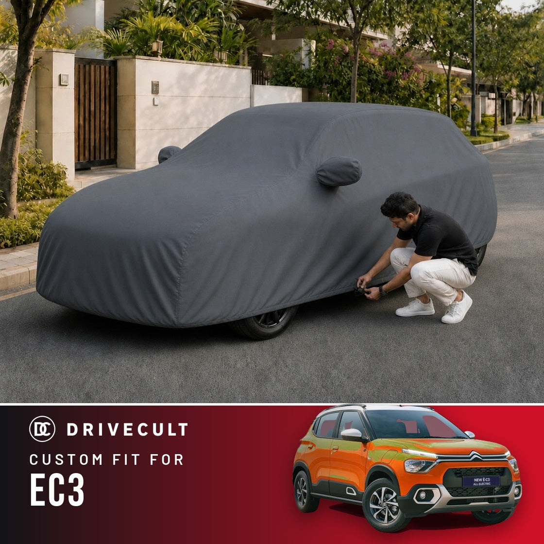 Citroen eC3 DriveCult Titan custom-fit waterproof car body cover