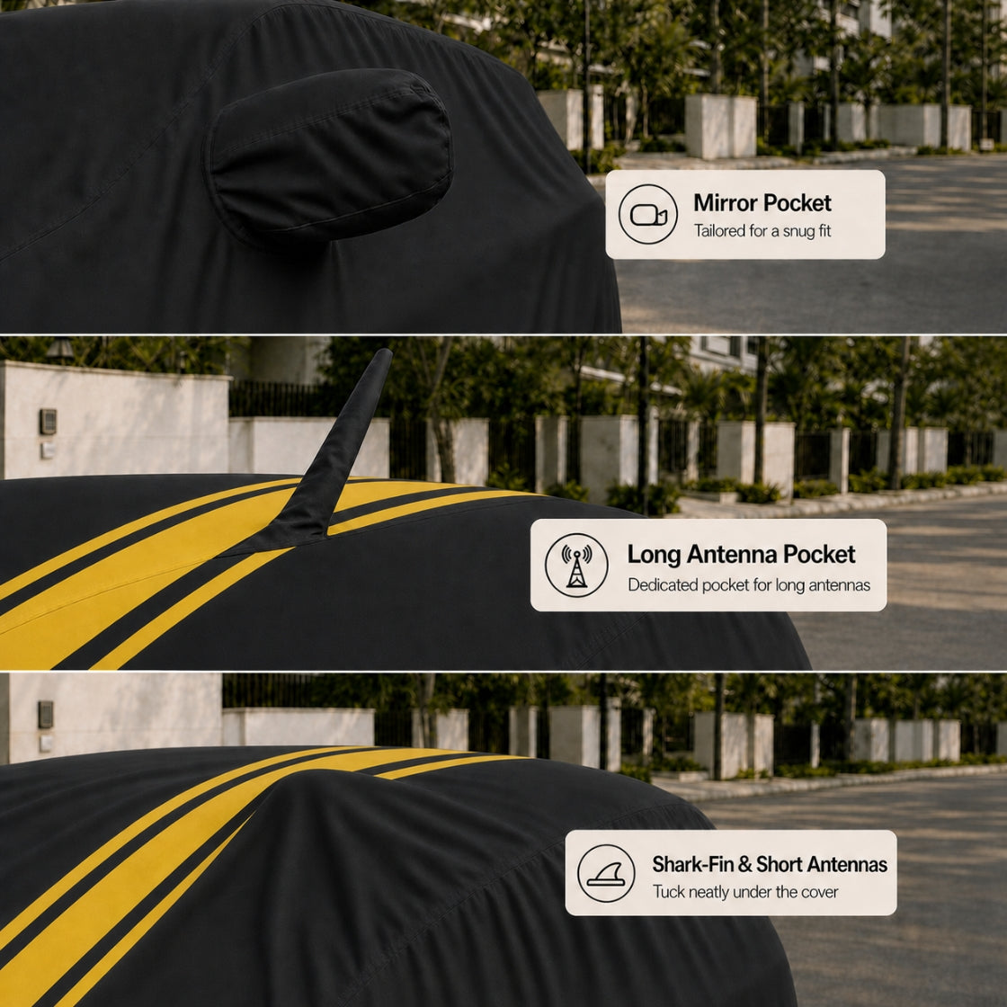 DriveCult Blaze body cover mirror and antenna pockets