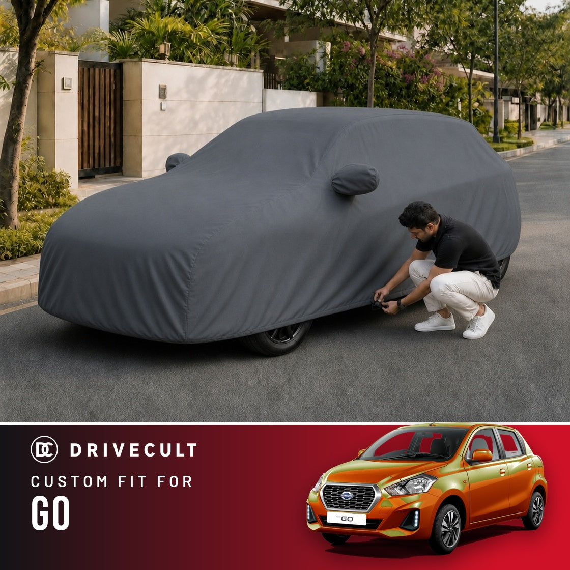 Datsun GO DriveCult Titan custom-fit waterproof car body cover