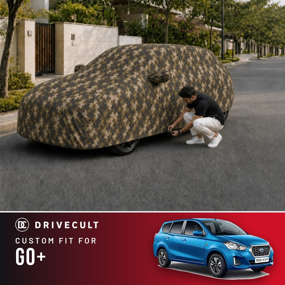Datsun GO+ DriveCult Phantom custom-fit waterproof car body cover
