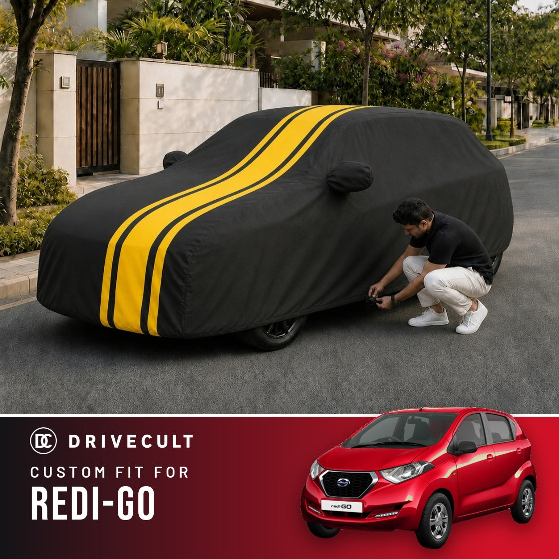 Datsun redi-GO DriveCult Blaze custom-fit waterproof car body cover