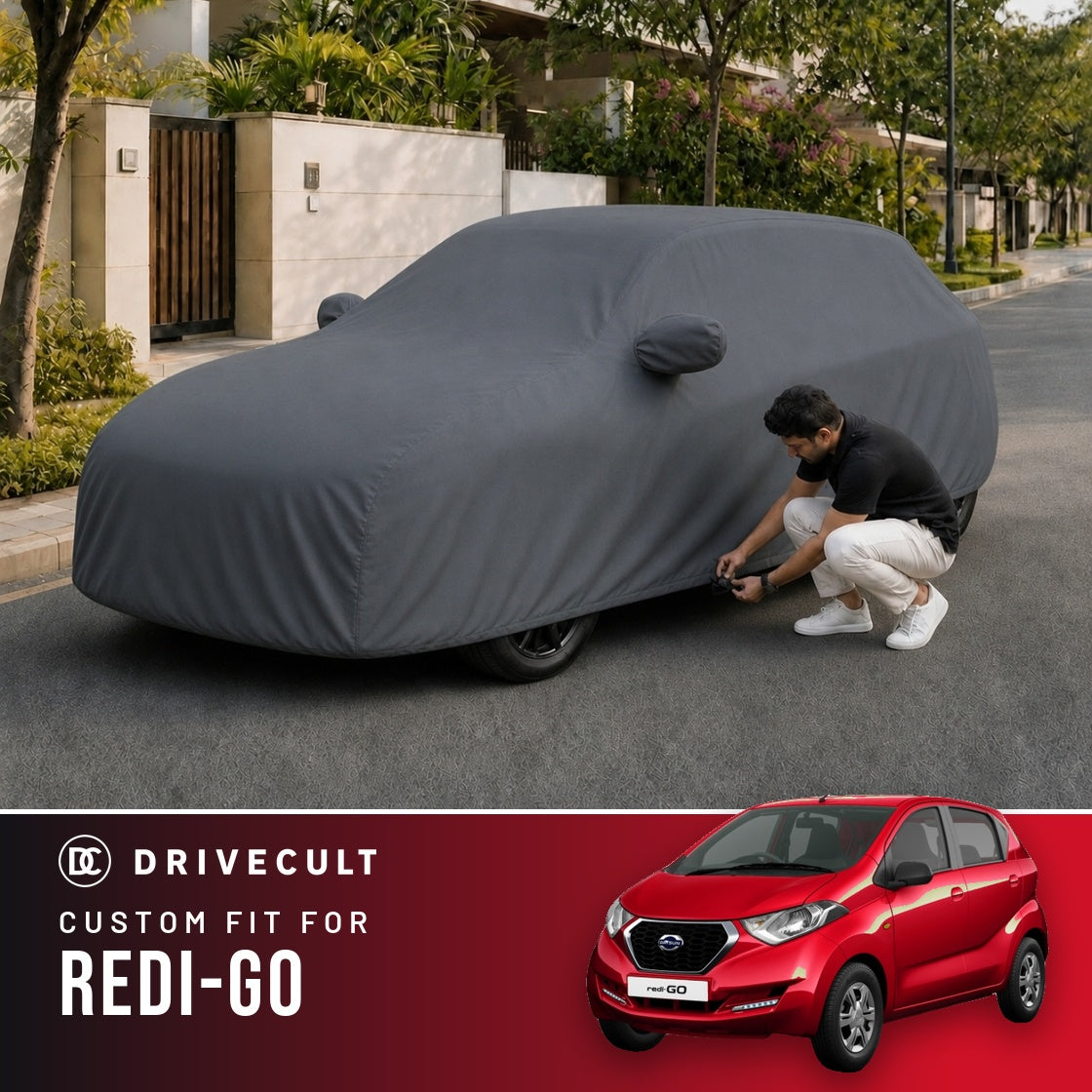 Datsun redi-GO DriveCult Titan custom-fit waterproof car body cover