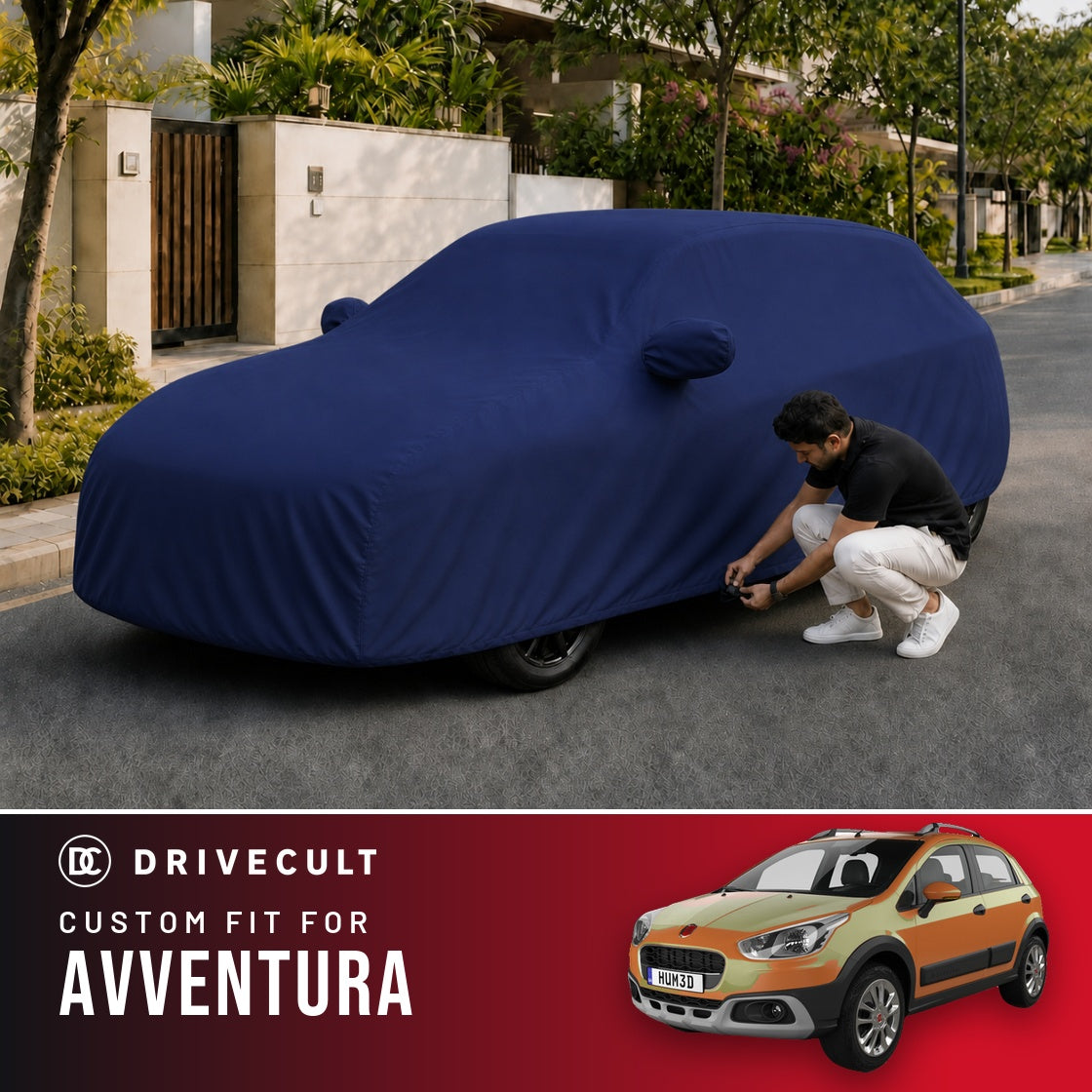 Fiat Avventura DriveCult Storm custom-fit waterproof car body cover