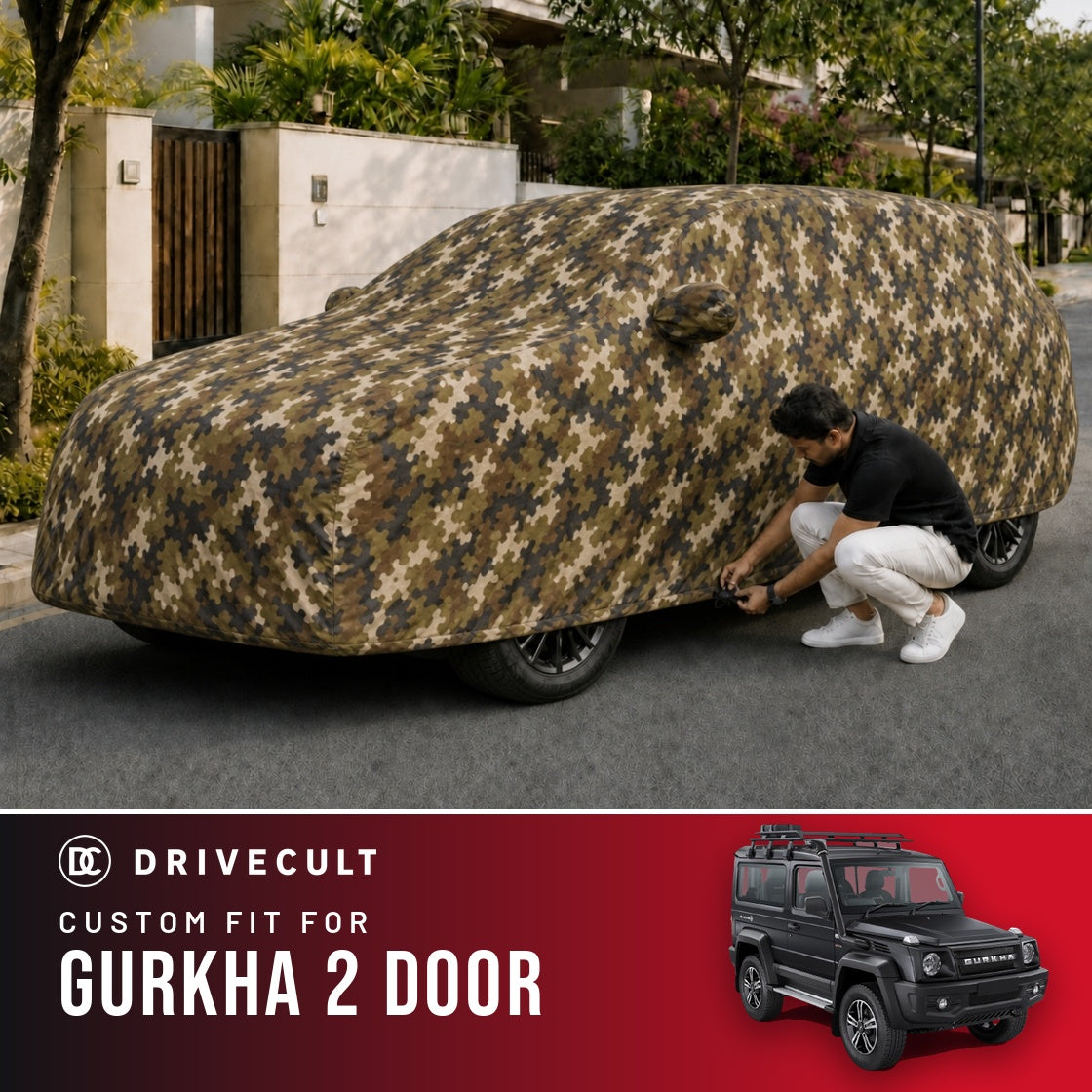 Force Gurkha 2 Door DriveCult Phantom custom-fit waterproof car body cover