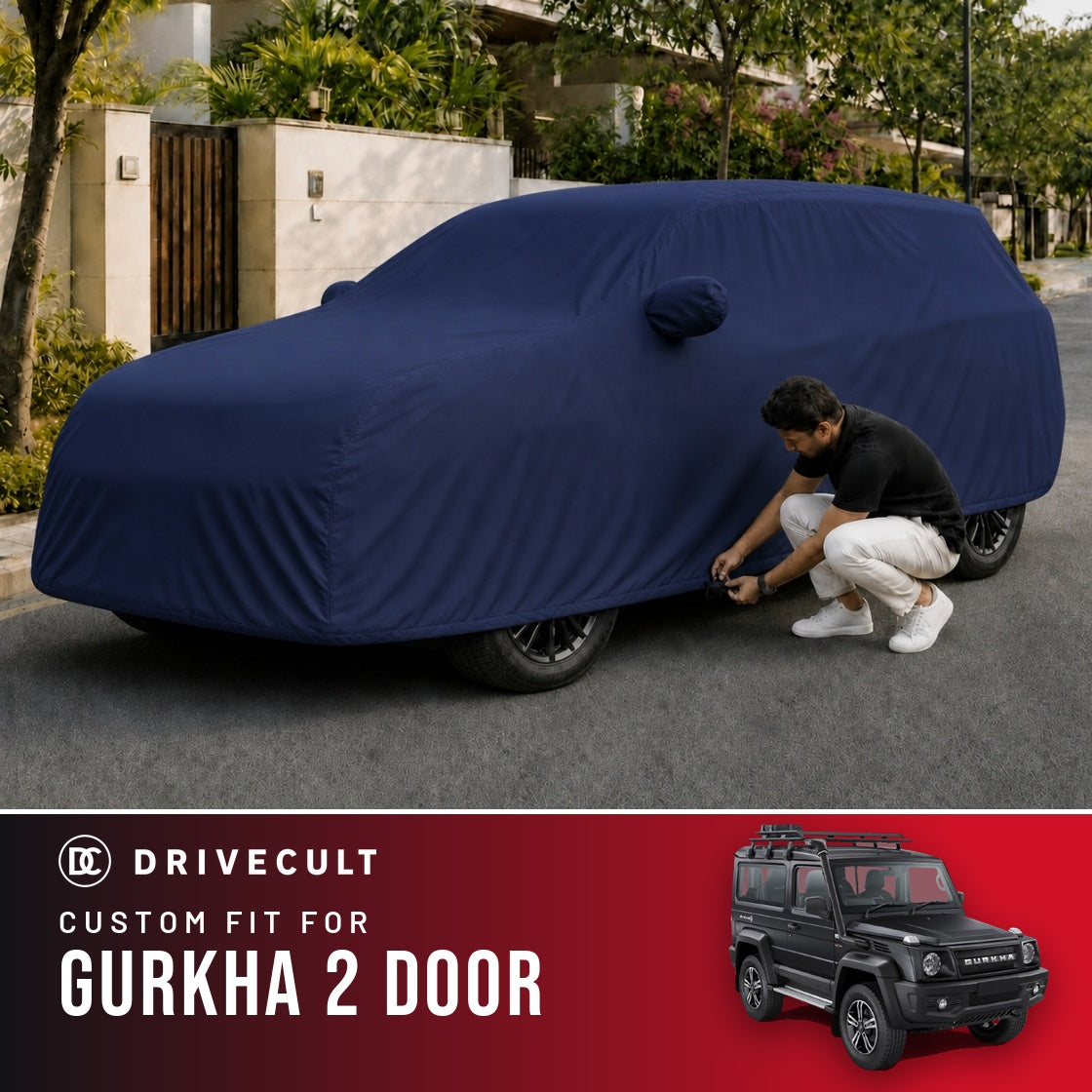 Force Gurkha 2 Door DriveCult Storm custom-fit waterproof car body cover