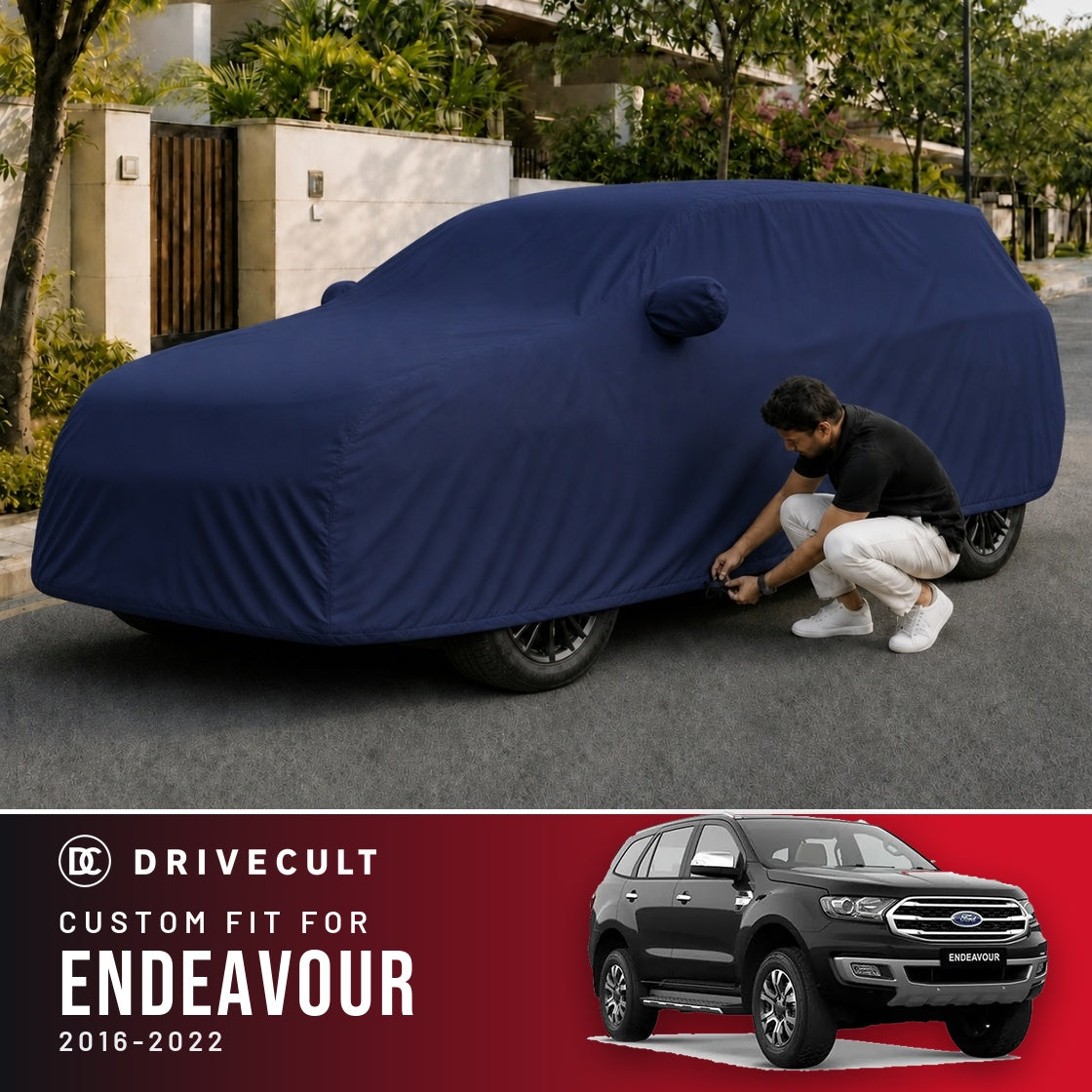 Ford Endeavour 2016-2022 DriveCult Storm custom-fit waterproof car body cover