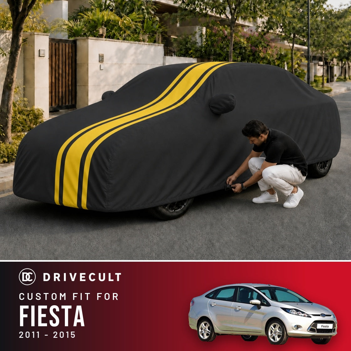Ford Fiesta 2011-2015 DriveCult Blaze custom-fit waterproof car body cover
