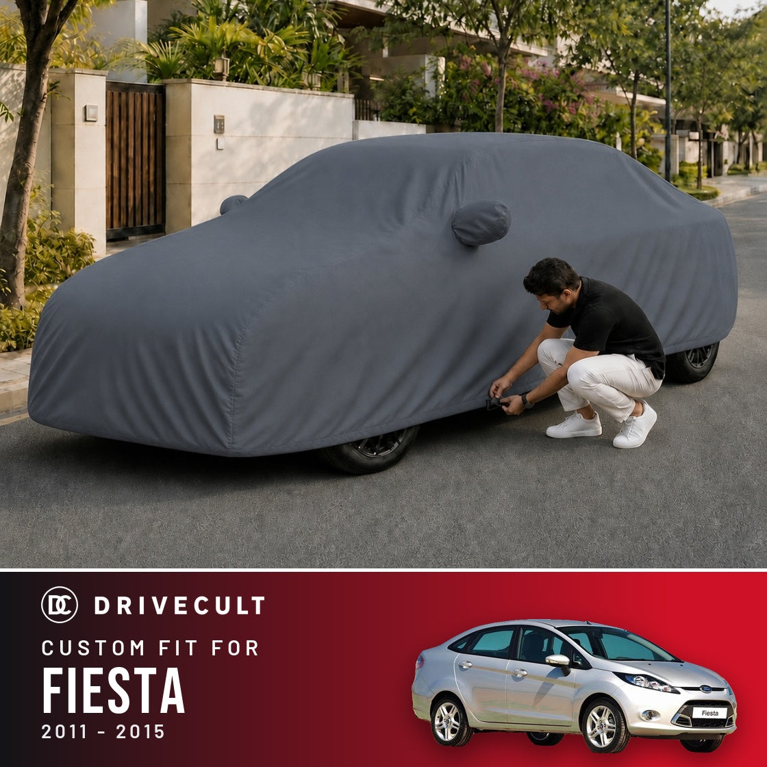 Ford Fiesta 2011-2015 DriveCult Titan custom-fit waterproof car body cover