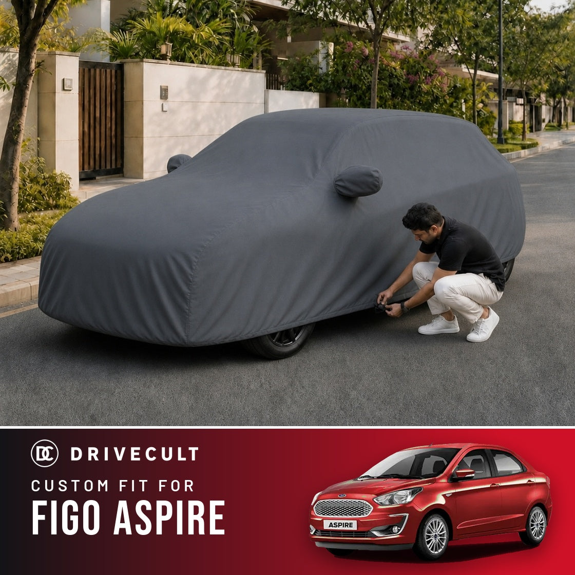 Ford Figo Aspire DriveCult Titan custom-fit waterproof car body cover