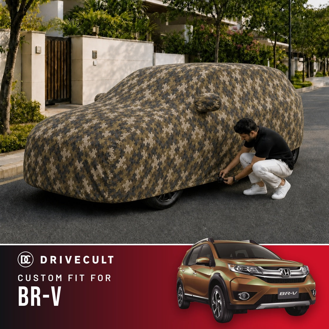 Honda BR-V DriveCult Phantom custom-fit waterproof car body cover