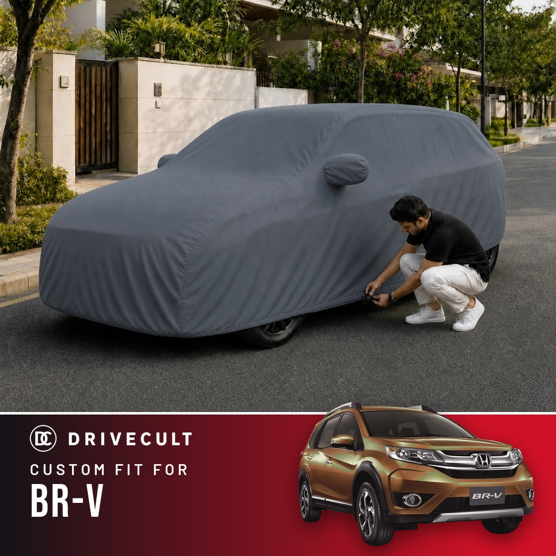 Honda BR-V DriveCult Titan custom-fit waterproof car body cover
