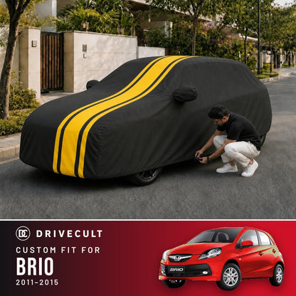 Honda Brio 2011-2015 DriveCult Blaze custom-fit waterproof car body cover
