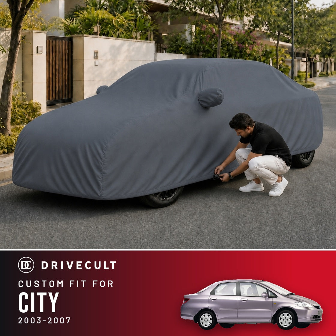 Honda City 2003-2007 DriveCult Titan custom-fit waterproof car body cover