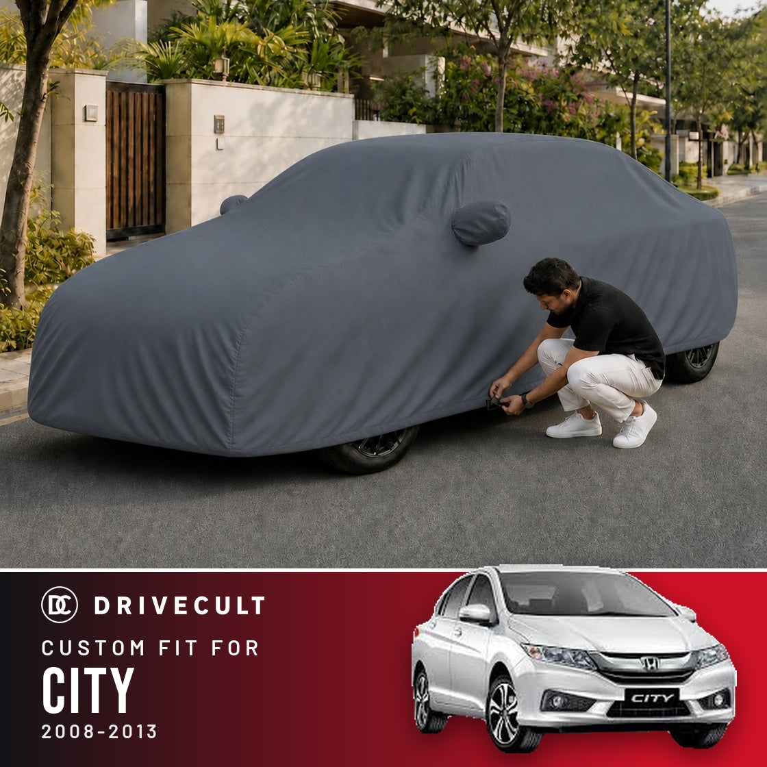 Honda City 2008-2013 DriveCult Titan custom-fit waterproof car body cover