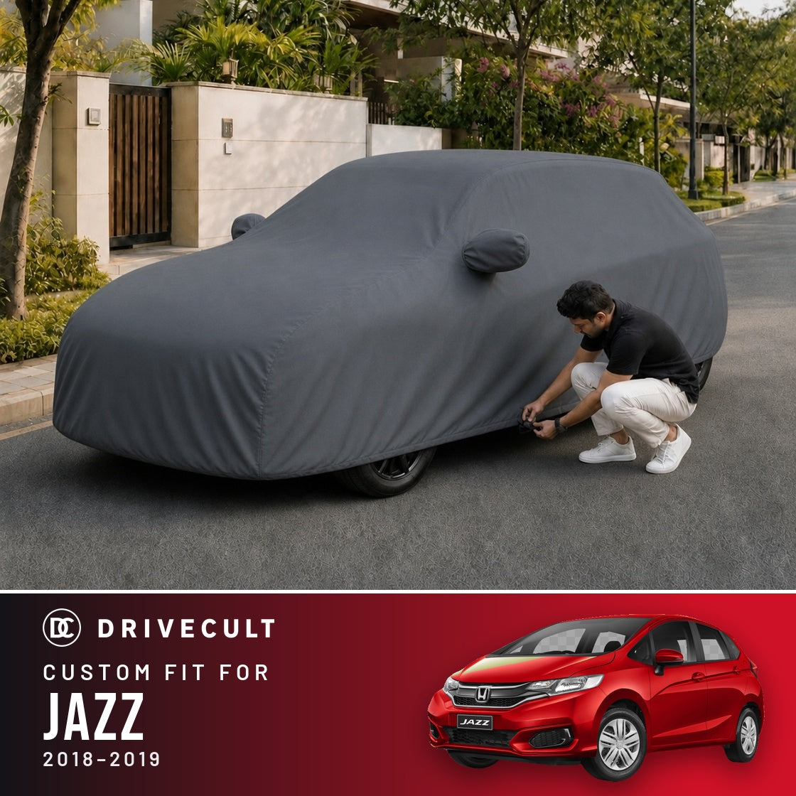 Honda Jazz 2018-2019 DriveCult Titan custom-fit waterproof car body cover