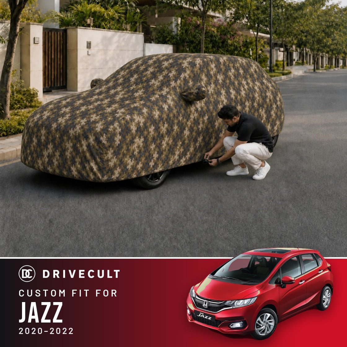 Honda Jazz 2020-2022 DriveCult Phantom custom-fit waterproof car body cover