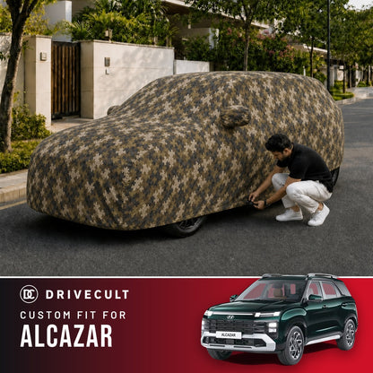 Hyundai Alcazar DriveCult Phantom custom-fit waterproof car body cover