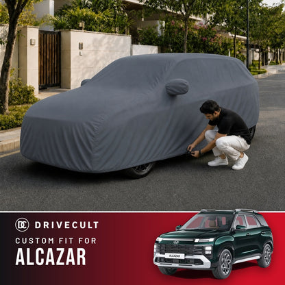 Hyundai Alcazar DriveCult Titan custom-fit waterproof car body cover