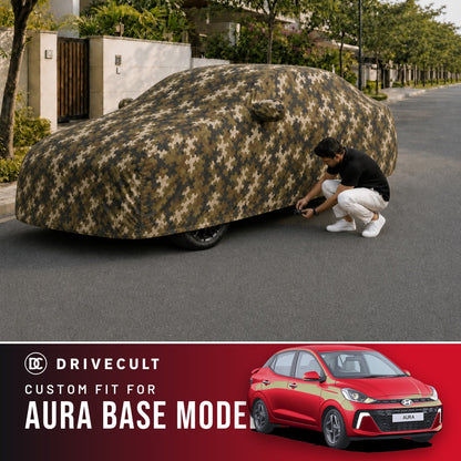 Hyundai Aura Base Model DriveCult Phantom custom-fit waterproof car body cover
