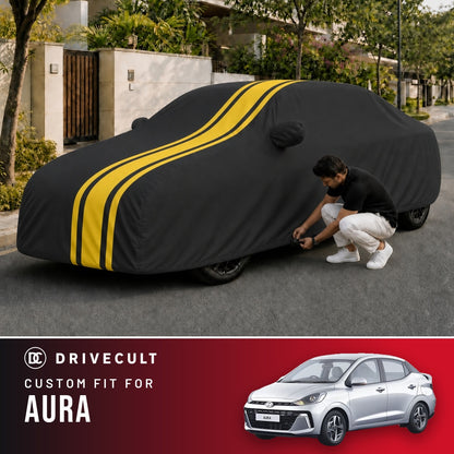 Hyundai Aura DriveCult Blaze custom-fit waterproof car body cover