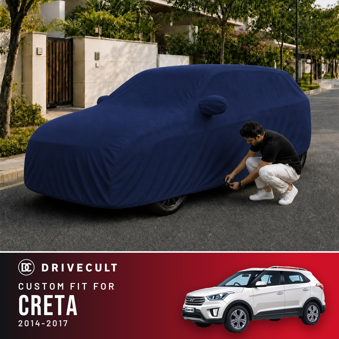 Hyundai Creta 2014-2017 DriveCult Storm custom-fit waterproof car body cover