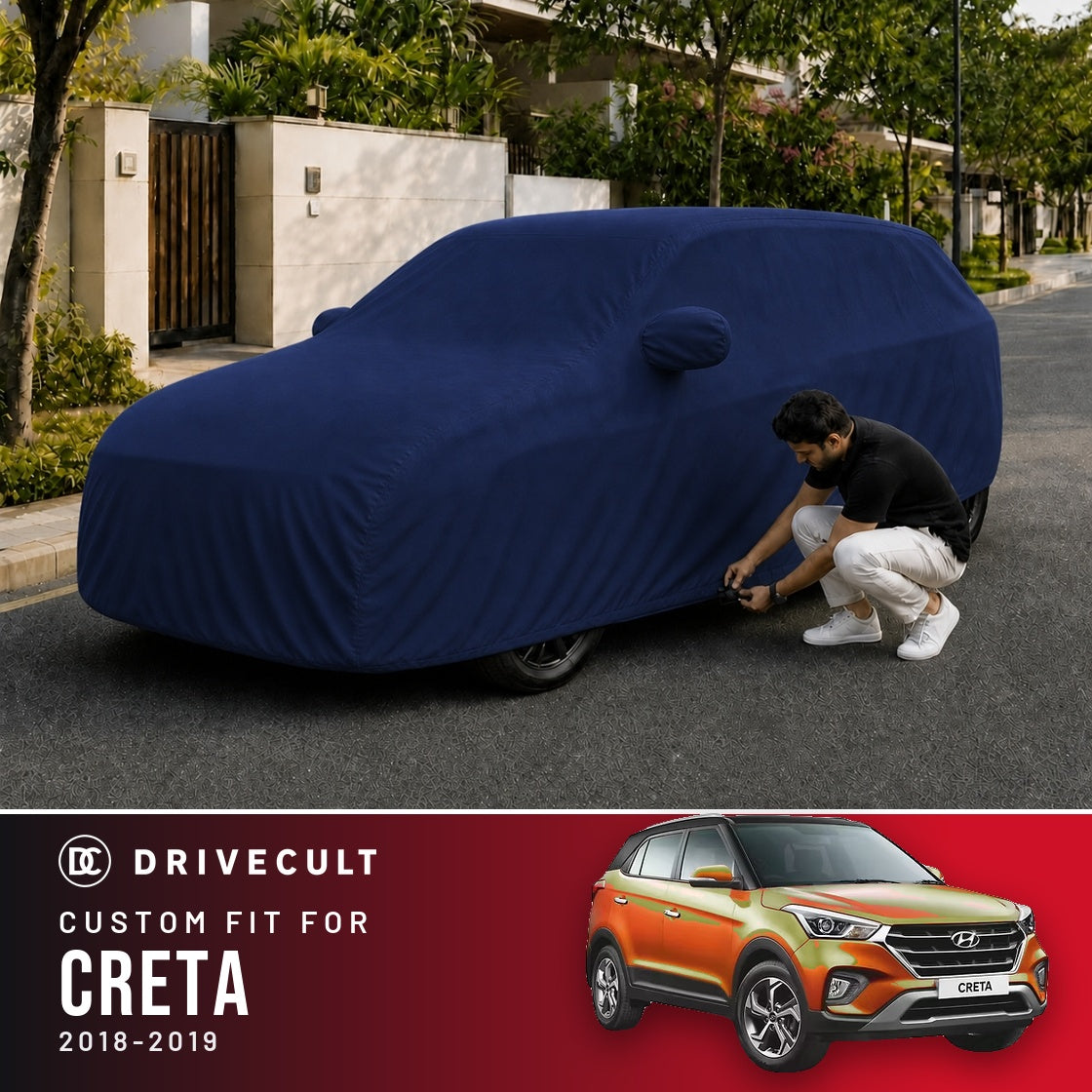 Hyundai Creta 2018-2019 DriveCult Storm custom-fit waterproof car body cover