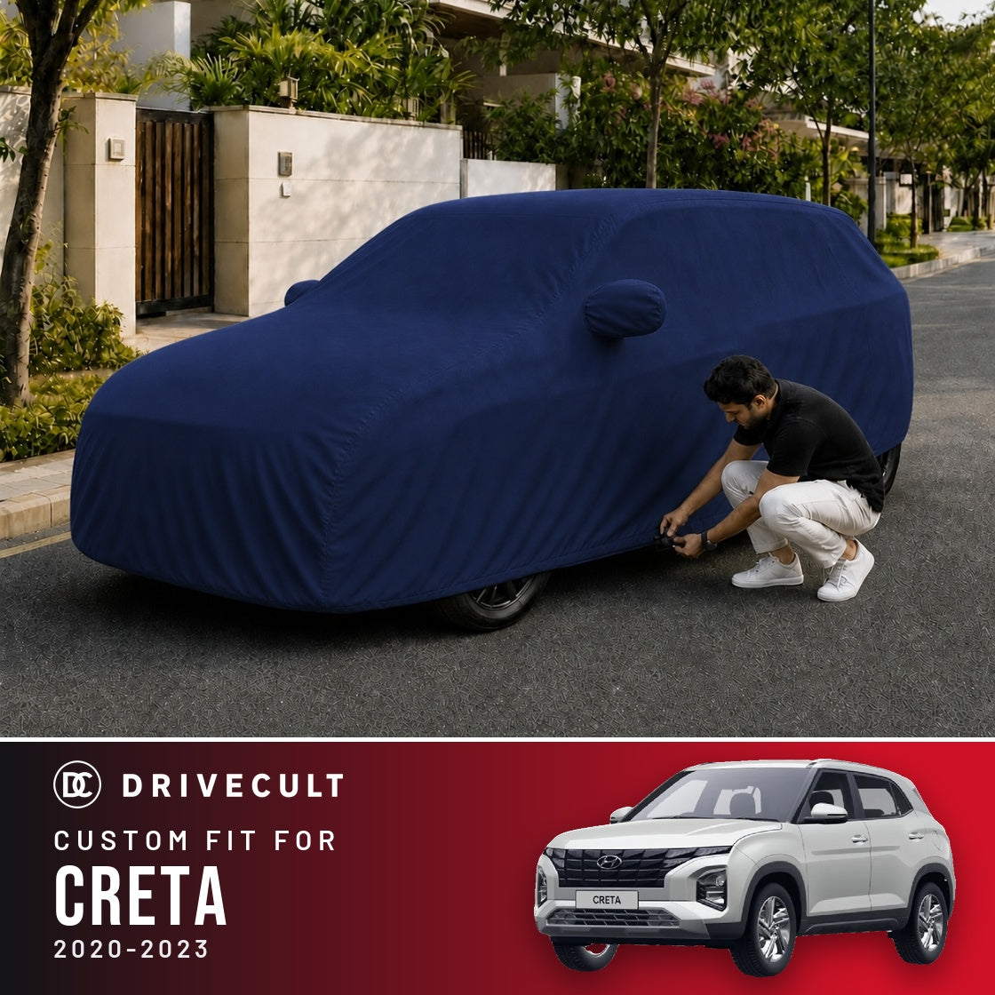 Hyundai Creta 2020-2023 DriveCult Storm custom-fit waterproof car body cover