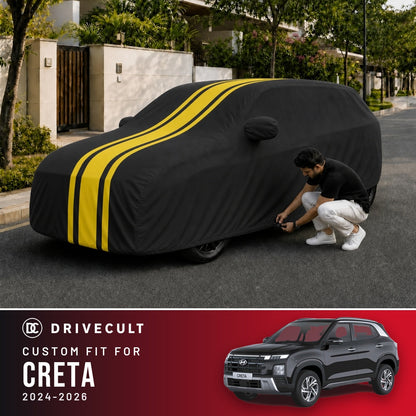 Hyundai Creta 2024-2026 DriveCult Blaze custom-fit waterproof car body cover