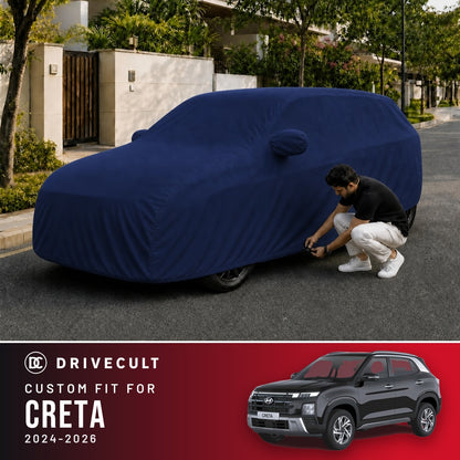 Hyundai Creta 2024-2026 DriveCult Storm custom-fit waterproof car body cover
