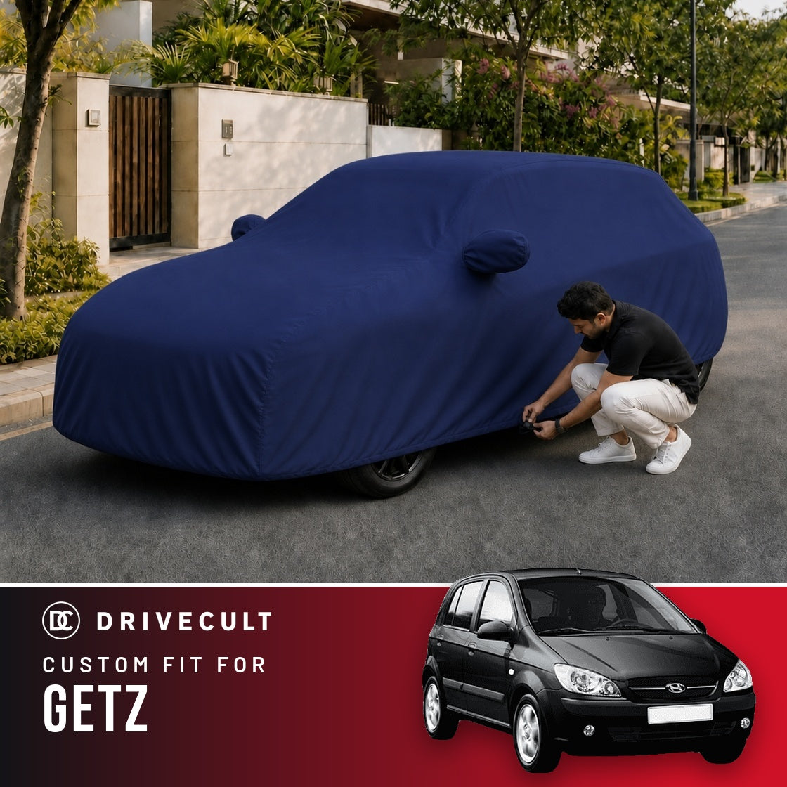 Hyundai Getz DriveCult Storm custom-fit waterproof car body cover