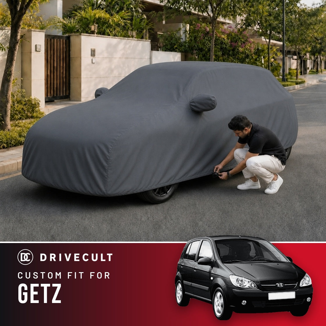 Hyundai Getz DriveCult Titan custom-fit waterproof car body cover